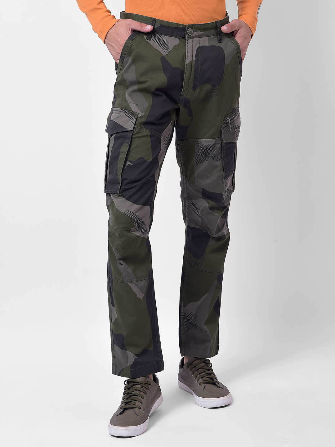 Numero Uno Men Camouflage Regular Fit Cargo Pants